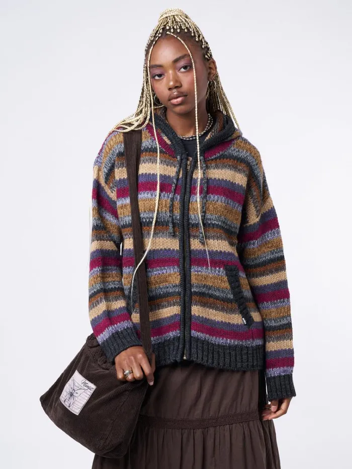 Clothing Lily Oversized Knitted ZipUp Hoodie Minga London Jackets