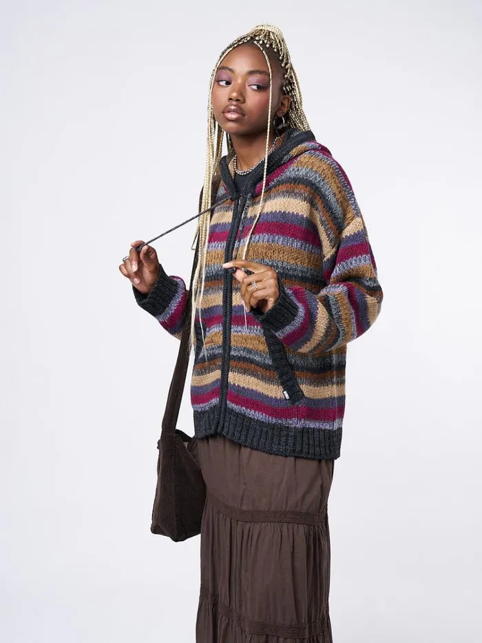Clothing Lily Oversized Knitted ZipUp Hoodie Minga London Jackets