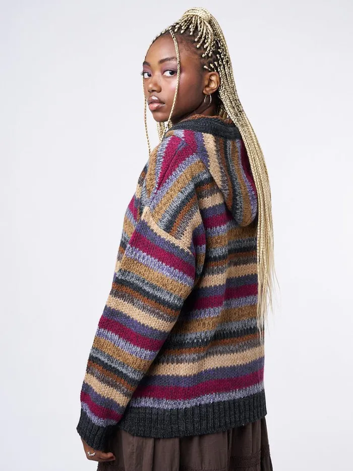 Clothing Lily Oversized Knitted ZipUp Hoodie Minga London Jackets