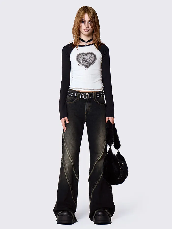 Clothing Marla Black Distressed Pocket Jeans Minga London Jeans