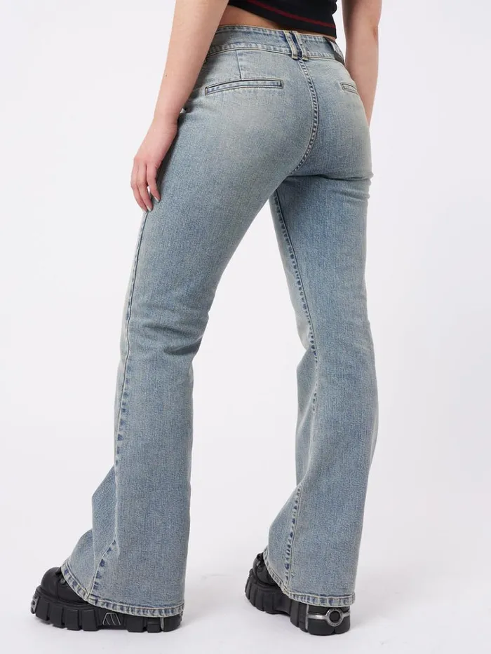 Clothing Mia Over Dye Front Pocket Flare Jeans Minga London Jeans