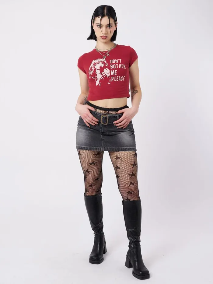 Clothing Minga London Crop Tops Don039t Bother Me Plz Red Baby Tee