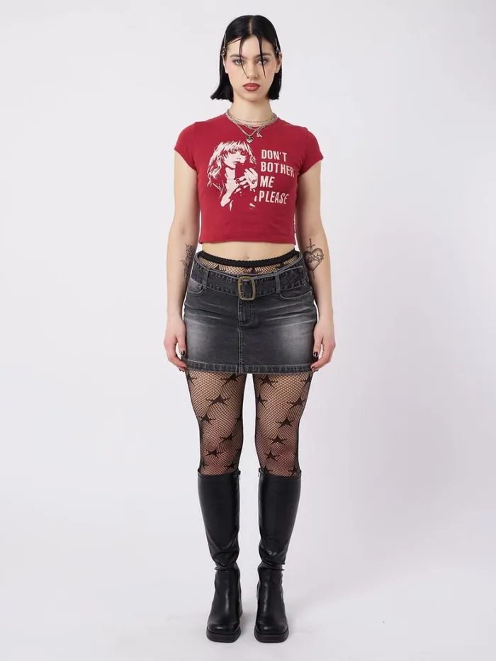 Clothing Minga London Crop Tops Don039t Bother Me Plz Red Baby Tee