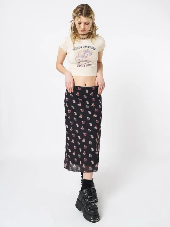 Clothing Minga London Crop Tops Ready 2 Start Graphic Baby Tee