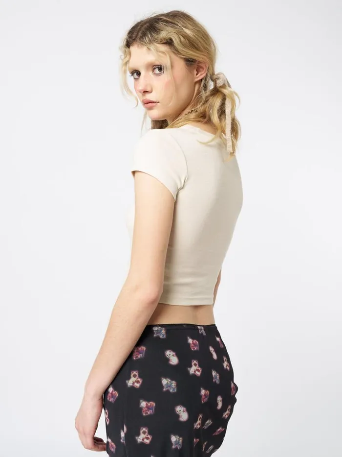 Clothing Minga London Crop Tops Ready 2 Start Graphic Baby Tee