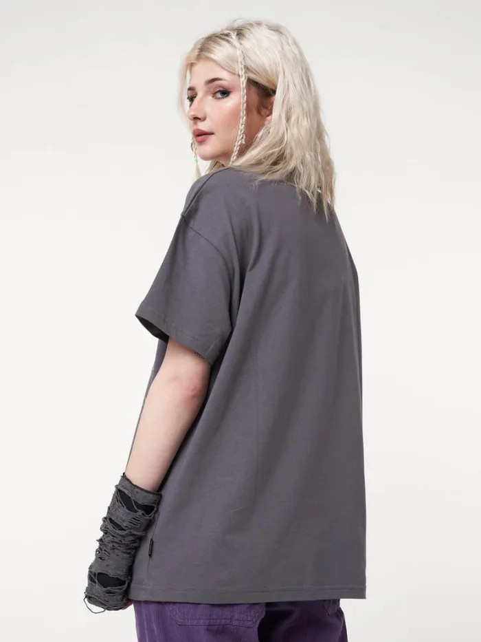 Clothing Minga London Graphic Tees Ancient Butterfly Charcoal Grey Tshirt