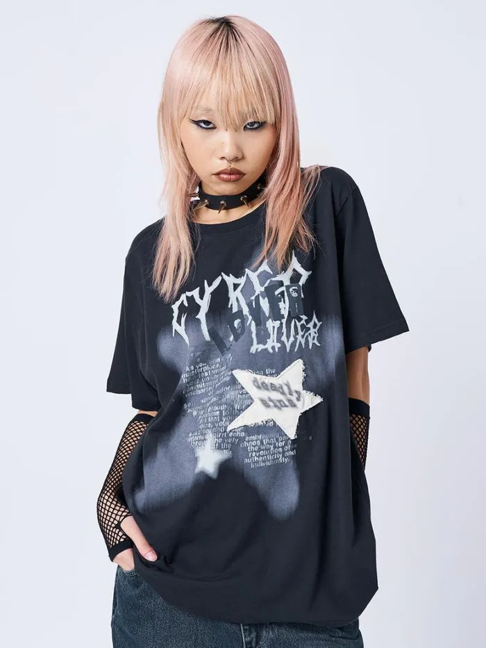 Clothing Minga London Graphic Tees Lost Lover Black Graphic Tshirt