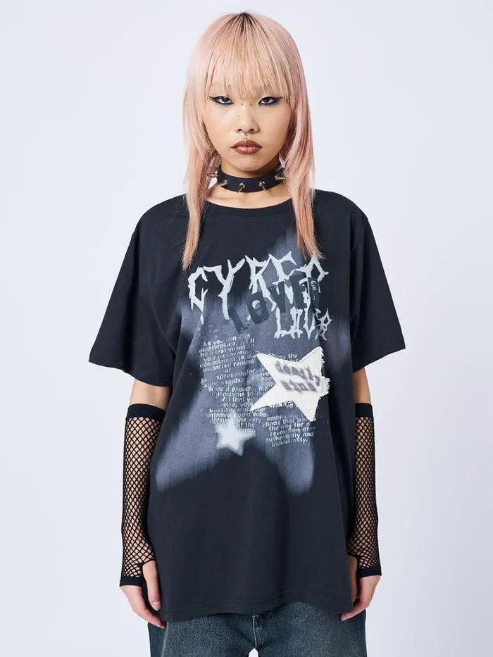Clothing Minga London Graphic Tees Lost Lover Black Graphic Tshirt