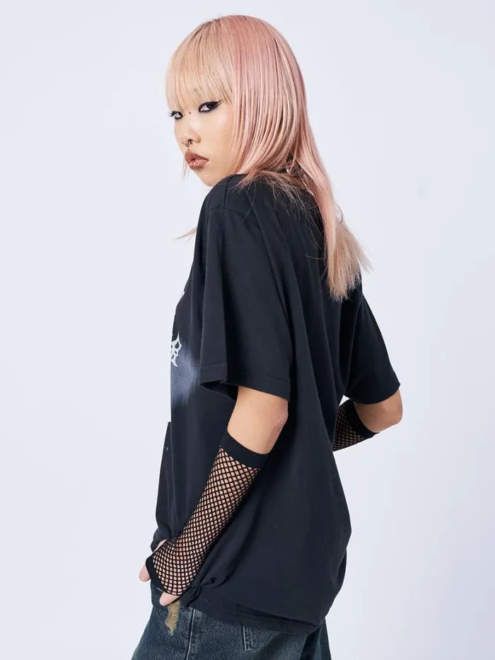 Clothing Minga London Graphic Tees Lost Lover Black Graphic Tshirt