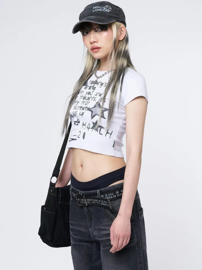 Clothing Minga London Graphic Tees Society Star Graphic Baby Tee