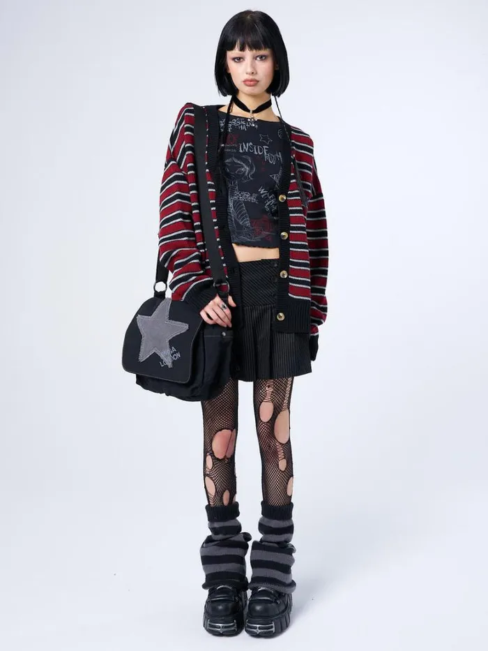 Clothing Minga London Jackets Alexa Striped Knit Cardigan