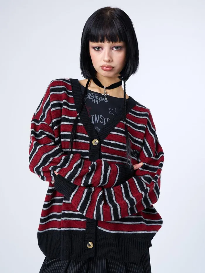 Clothing Minga London Jackets Alexa Striped Knit Cardigan