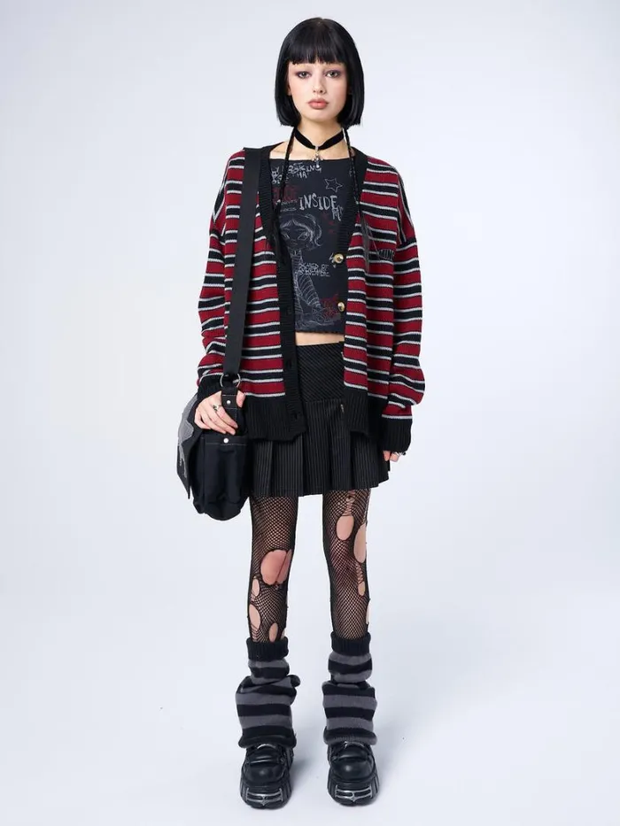 Clothing Minga London Jackets Alexa Striped Knit Cardigan