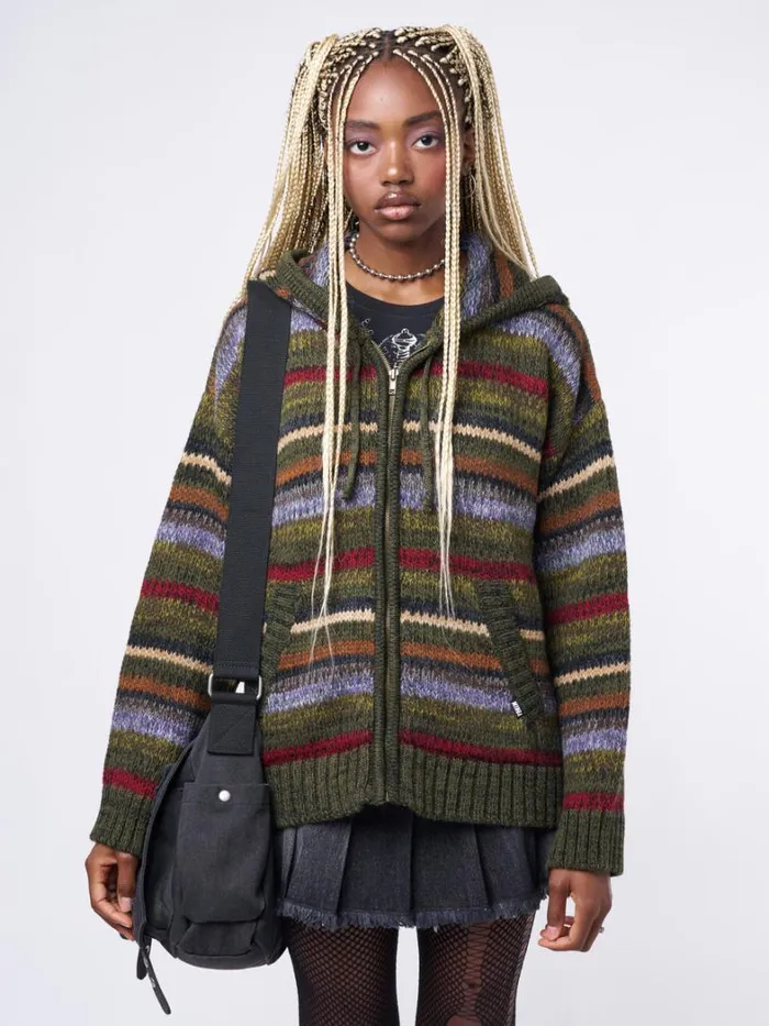 Clothing Minga London Jackets Aya Oversized Knitted ZipUp Hoodie