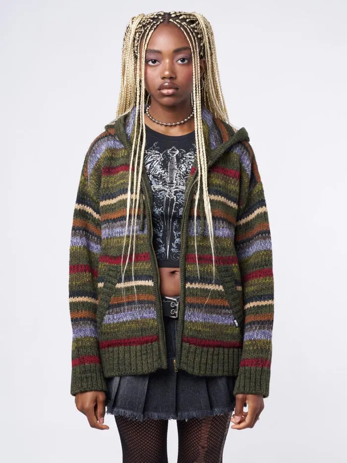 Clothing Minga London Jackets Aya Oversized Knitted ZipUp Hoodie