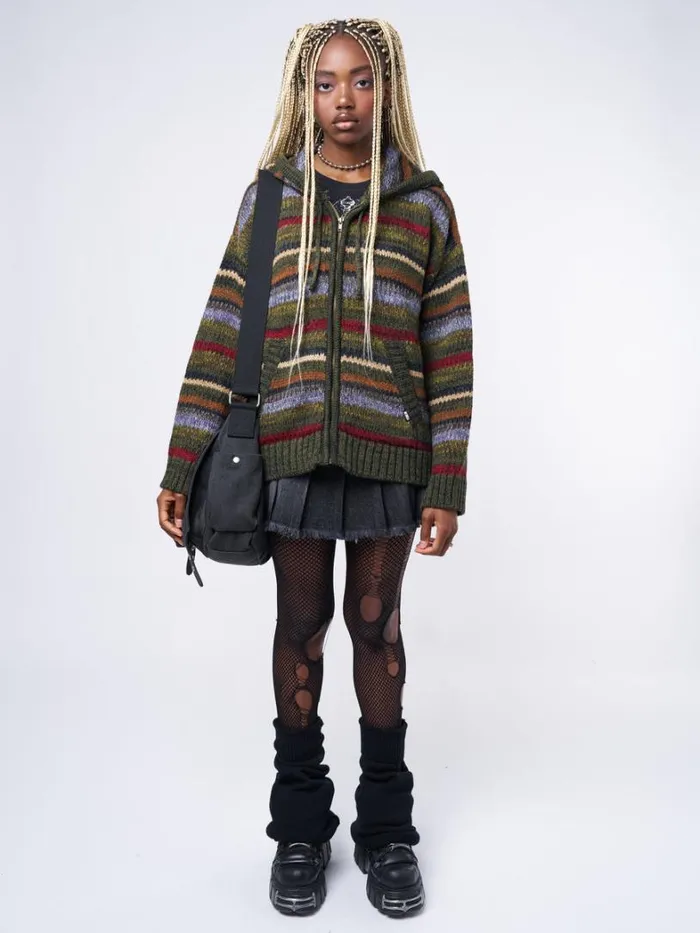 Clothing Minga London Jackets Aya Oversized Knitted ZipUp Hoodie