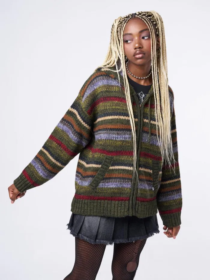 Clothing Minga London Jackets Aya Oversized Knitted ZipUp Hoodie