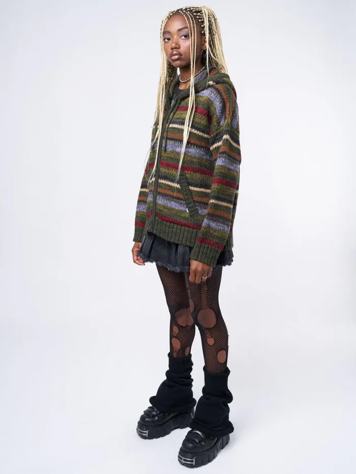 Clothing Minga London Jackets Aya Oversized Knitted ZipUp Hoodie