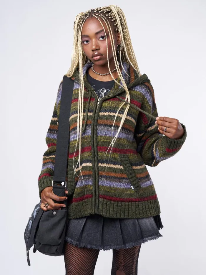 Clothing Minga London Jackets Aya Oversized Knitted ZipUp Hoodie