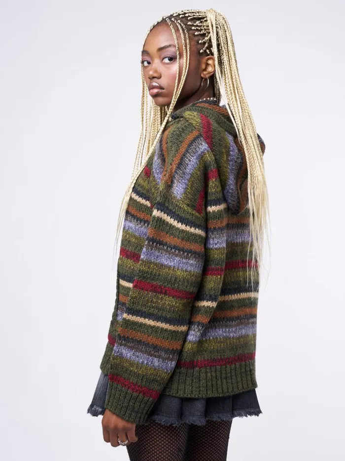 Clothing Minga London Jackets Aya Oversized Knitted ZipUp Hoodie