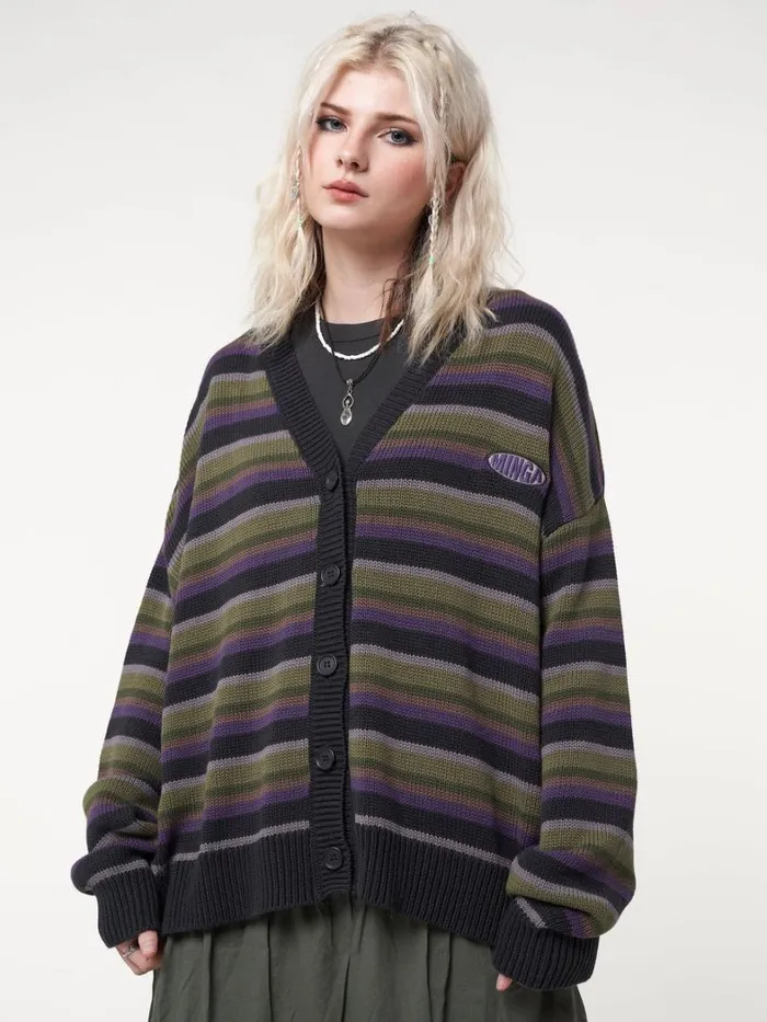 Clothing Minga London Jackets Faye Striped Knit Cardigan