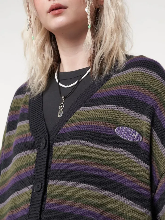 Clothing Minga London Jackets Faye Striped Knit Cardigan