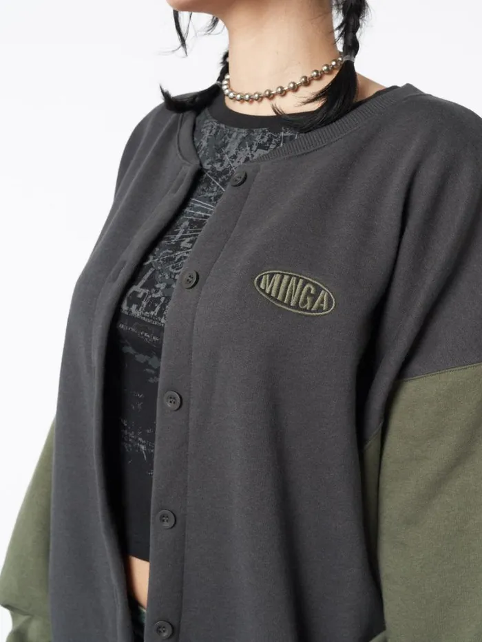 Clothing Minga London Jackets Ivy Black Green Oversized Bomber Jacket