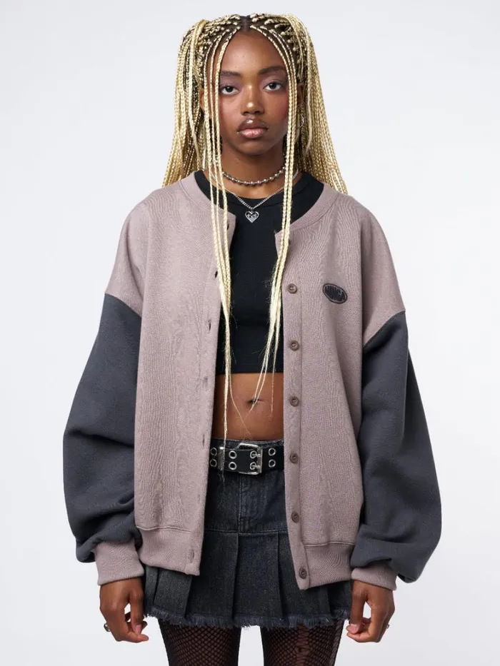 Clothing Minga London Jackets Ivy Brown Black Bomber Jacket