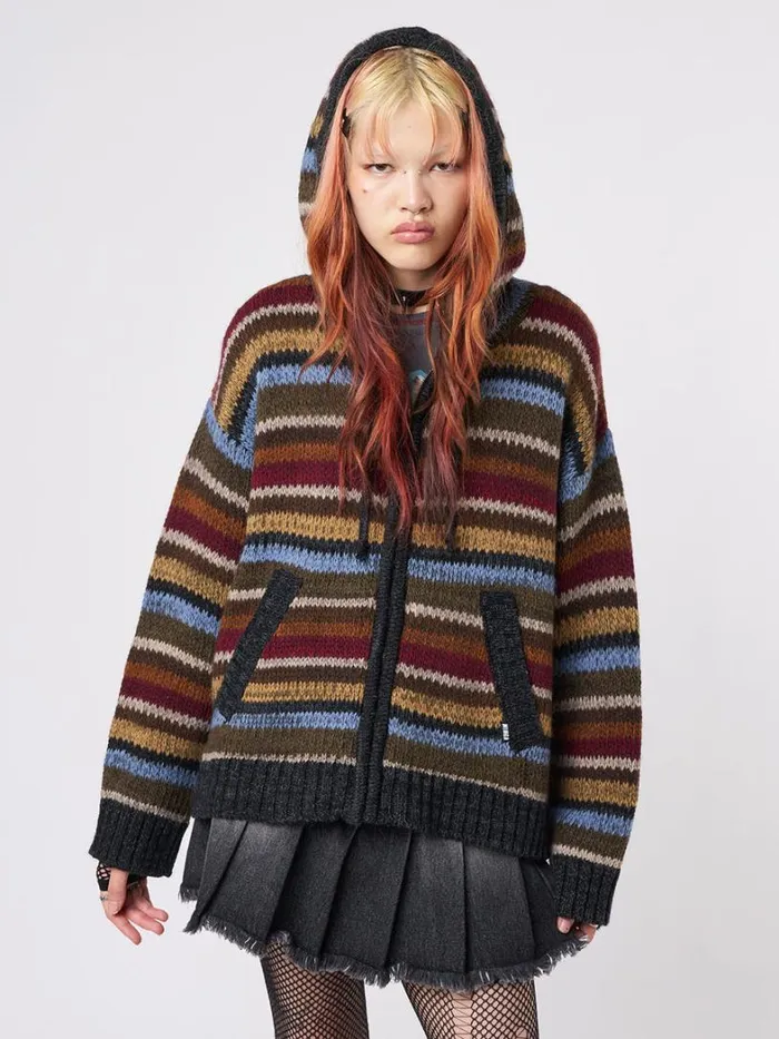 Clothing Minga London Jackets Jacky Oversized Knitted ZipUp Hoodie