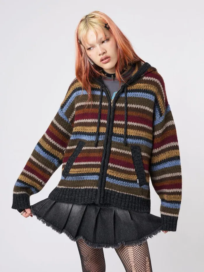 Clothing Minga London Jackets Jacky Oversized Knitted ZipUp Hoodie