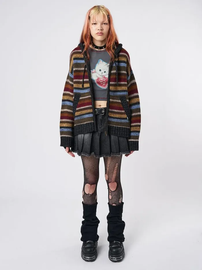 Clothing Minga London Jackets Jacky Oversized Knitted ZipUp Hoodie