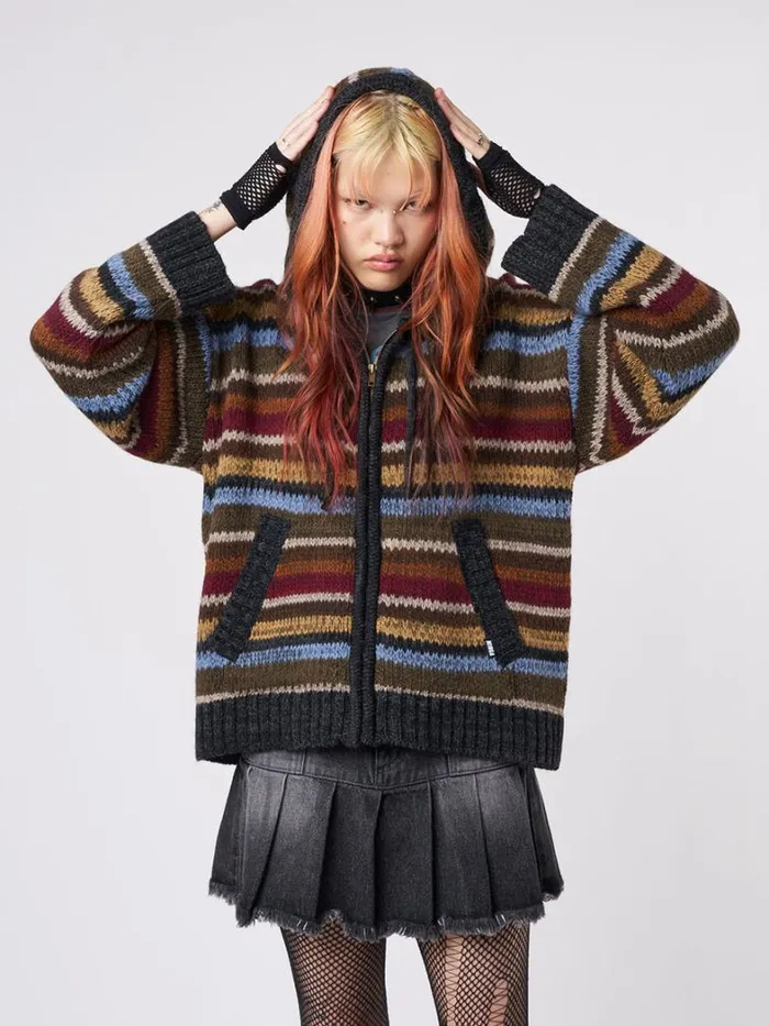 Clothing Minga London Jackets Jacky Oversized Knitted ZipUp Hoodie