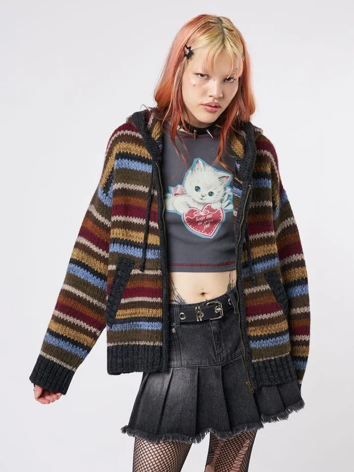 Clothing Minga London Jackets Jacky Oversized Knitted ZipUp Hoodie