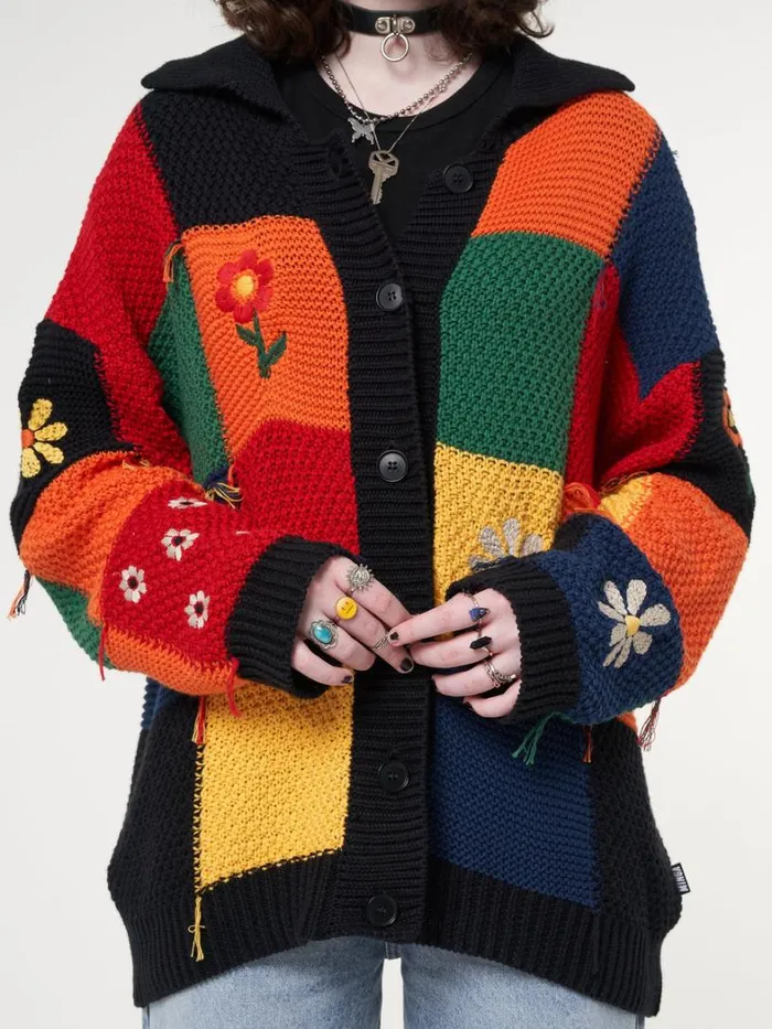 Clothing Minga London Jackets Rainbow Patchwork Cardigan