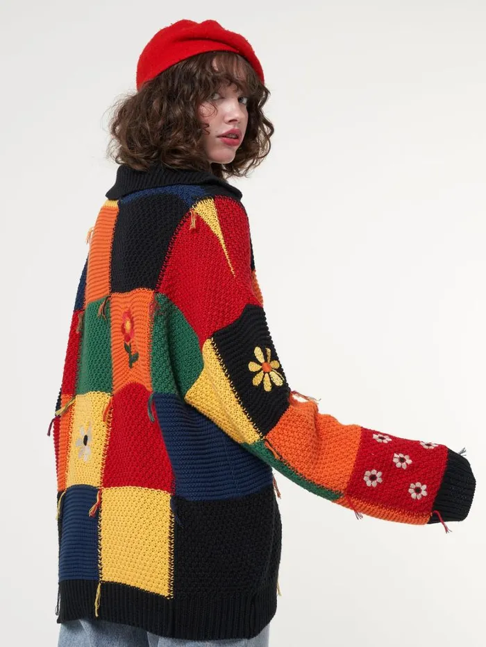 Clothing Minga London Jackets Rainbow Patchwork Cardigan