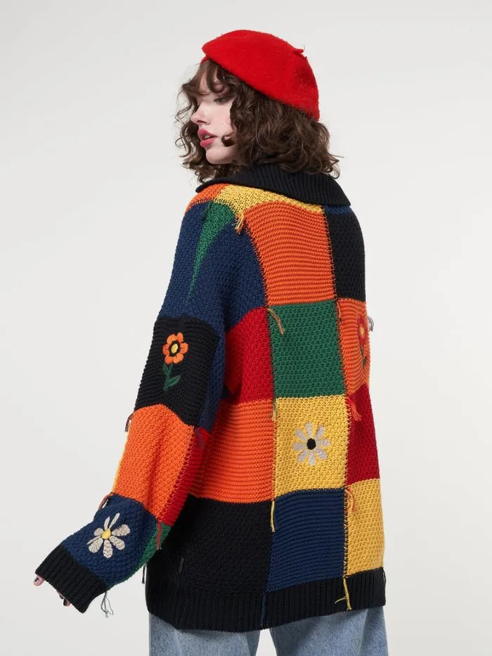 Clothing Minga London Jackets Rainbow Patchwork Cardigan