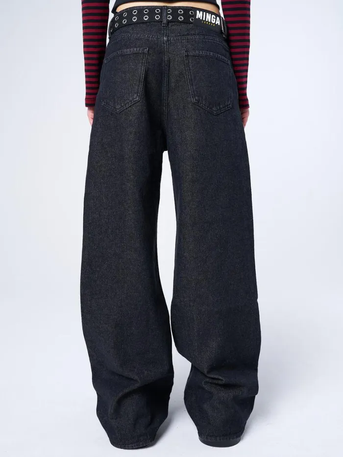 Clothing Minga London Jeans Bones Black Washed Jeans