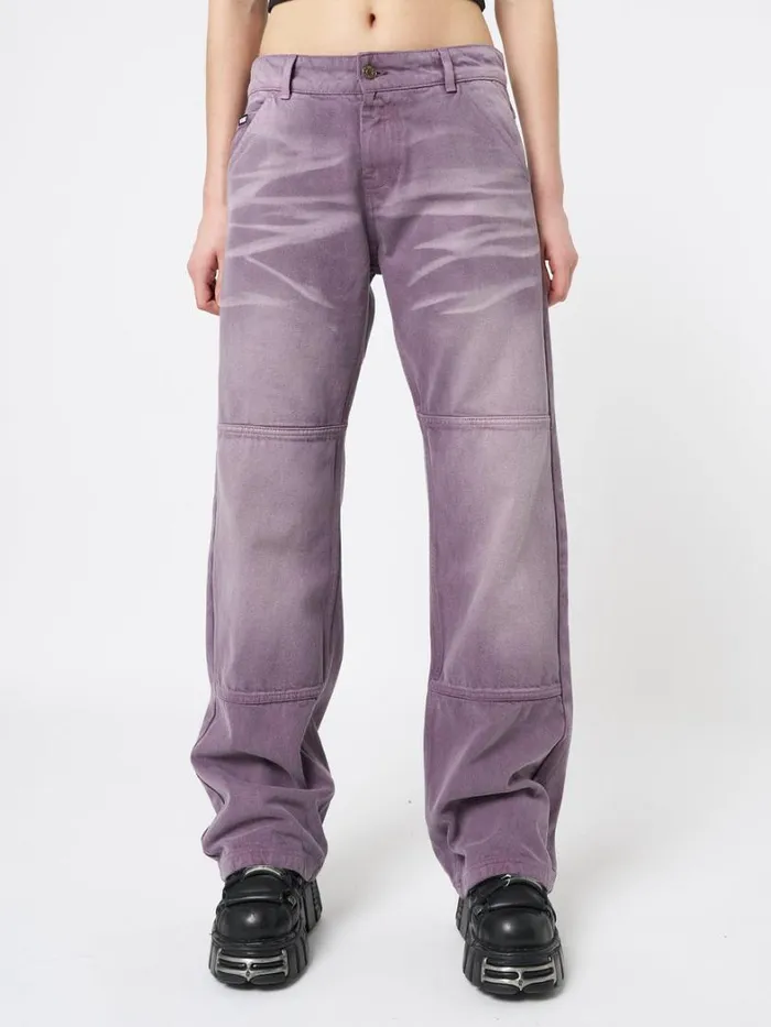 Clothing Minga London Jeans Cora Washed Mauve Straight Jeans