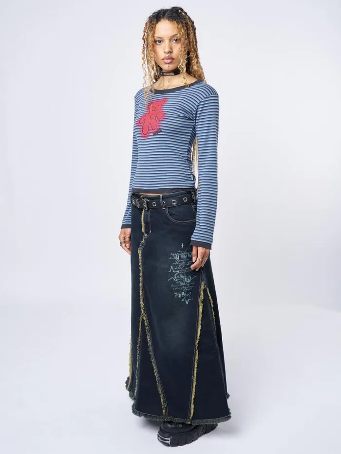 Clothing Minga London Long Sleeve Tops Bloody Teddy Blue Striped Top