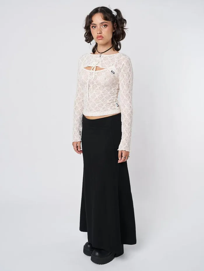 Clothing Minga London Long Sleeve Tops Dahlia Cream Shrug and Cami Top Lace Set