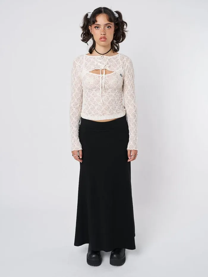 Clothing Minga London Long Sleeve Tops Dahlia Cream Shrug and Cami Top Lace Set