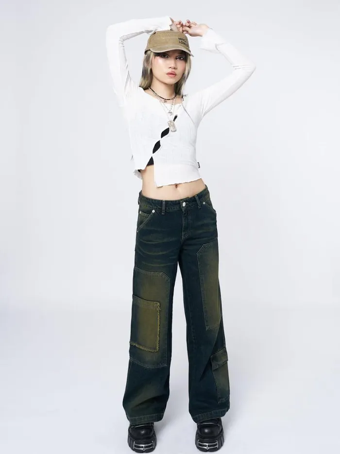 Clothing Minga London Long Sleeve Tops Hana White Asymmetrical Cut Out Top