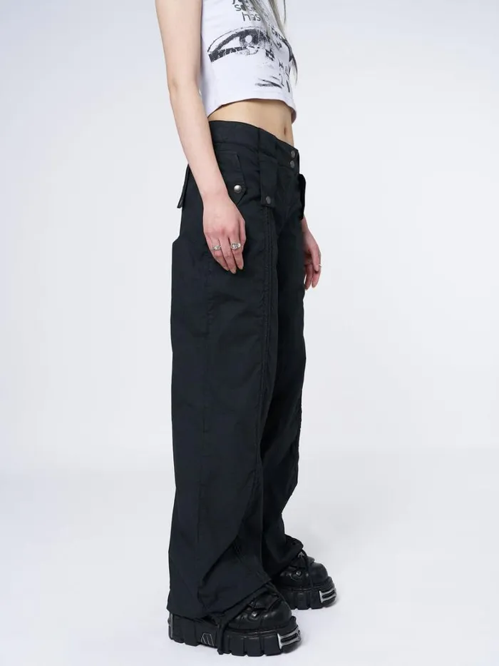 Clothing Minga London Pants Bea Black Ruched Front Pants