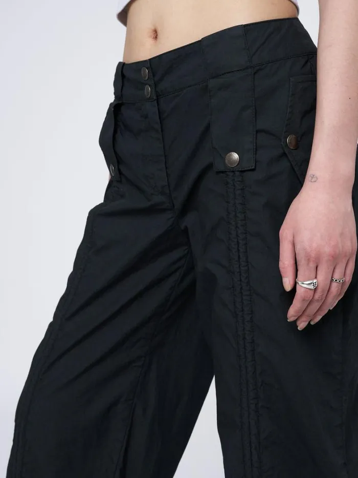 Clothing Minga London Pants Bea Black Ruched Front Pants