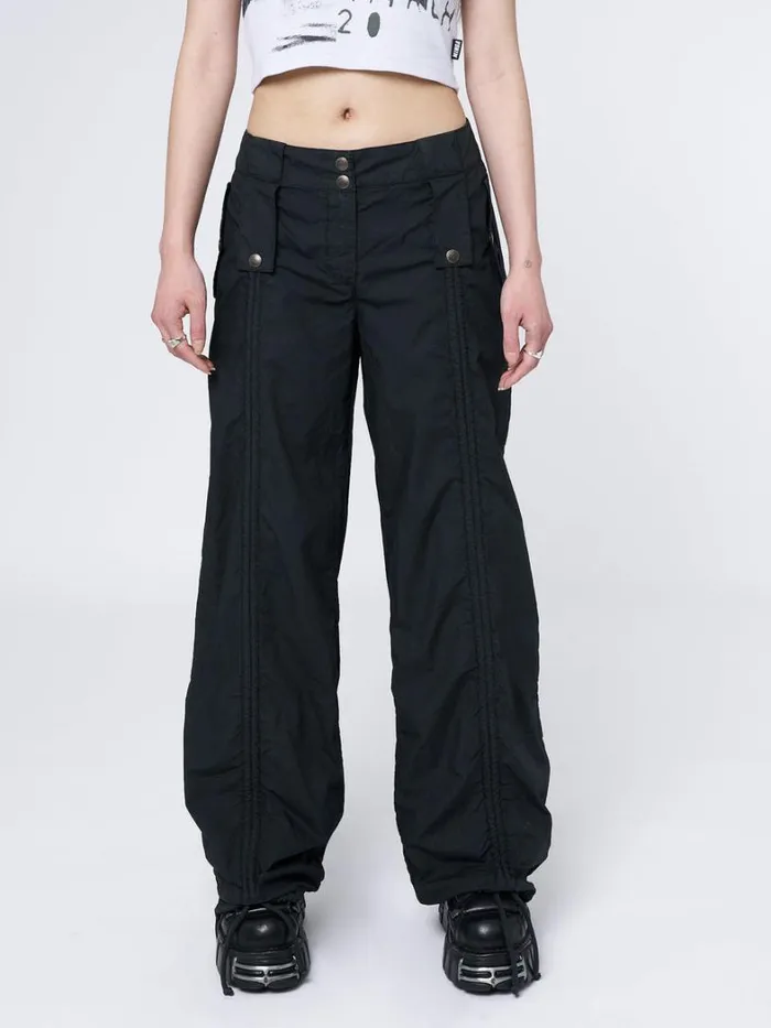 Clothing Minga London Pants Bea Black Ruched Front Pants