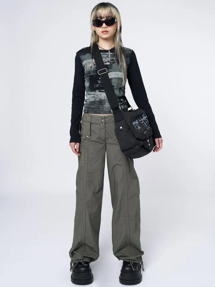 Clothing Minga London Pants Bea Green Ruched Front Pants