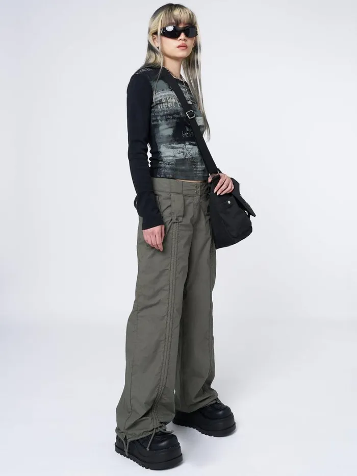 Clothing Minga London Pants Bea Green Ruched Front Pants
