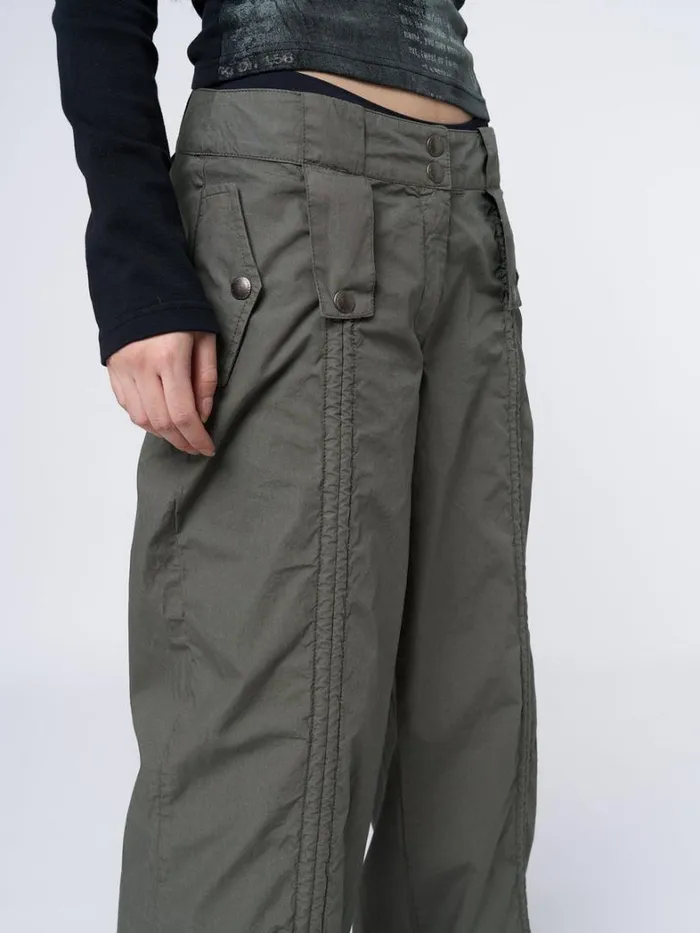 Clothing Minga London Pants Bea Green Ruched Front Pants
