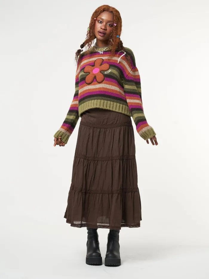 Clothing Minga London Skirts Bohemian Fairy Ruffle Lace Maxi Skirt