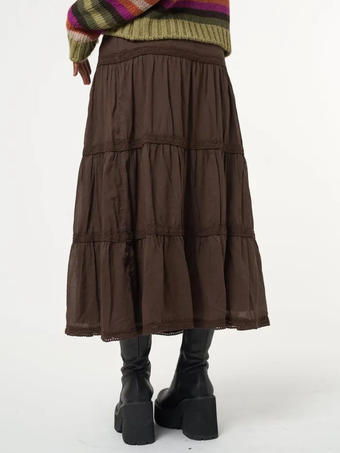 Clothing Minga London Skirts Bohemian Fairy Ruffle Lace Maxi Skirt